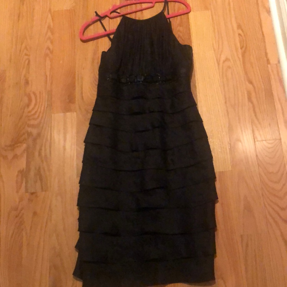 Cache Black formal tiered dress size 10